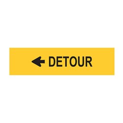 Detour Left Arrow 1200x300mm Multi-Message Sign TC230