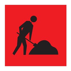 Symbolic Worker 600x600mm Flat Plate Swing Sign SS6060-WM-FLDN