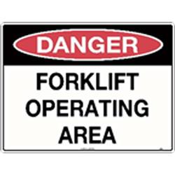216MM 25D-LM Sign Danger Forklift Operating Area Metal 300x225