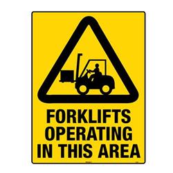 832442 353LSM Warning Watch Out Forklift Operating Metal 300x450