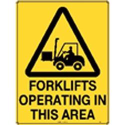 841746 168W-MP 353LSP Sign Watch Out Forklift Operating Poly 450x300