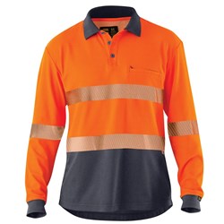 ELEVEN Workwear Spliced Hi-Vis Segmented Taped L/S Polo Shirt