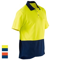 ELEVEN Workwear Spliced Hi-Vis Cotton Back Polo Shirt