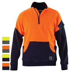 ELEVEN Workwear Qtr Zip Hi-Vis Polar Fleece Spliced Jumper