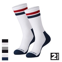 Hammer + Field® Crew Stripe Socks - 2 Packs (white)