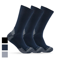 Carhartt Midweight Cotton Blend Crew Work Socks - 3 Packs (Navy)