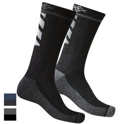 WickTX Bamboo Copper Reflective Work Socks - 2 Pack ( Black Marle)