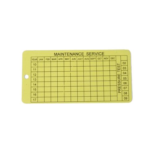 Fire Extinguisher Metal Service Tag