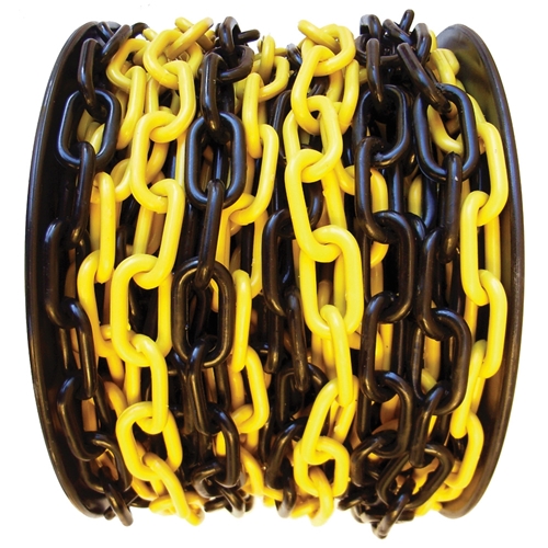 Yellow/Black Plastic Chain 8mm (Sold per Metre) 