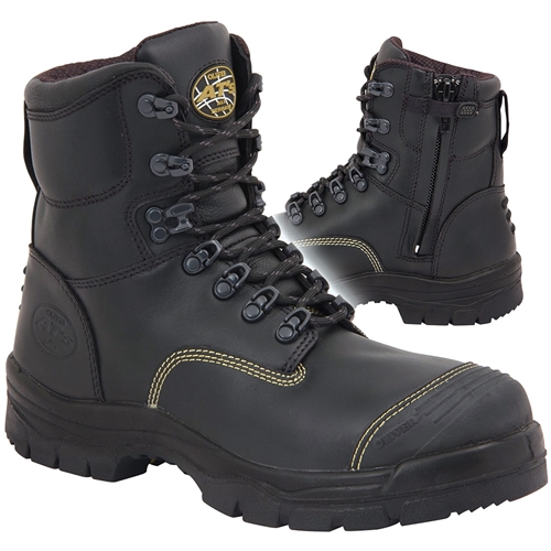 Black zip sided work boots from Oliver