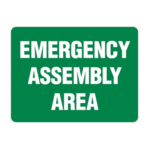 Emergency Assembly Area Metal Sign 300x225mm