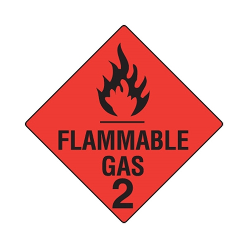 Hazchem Flammable Gas 2 Poly Sign 270 x 270mm
