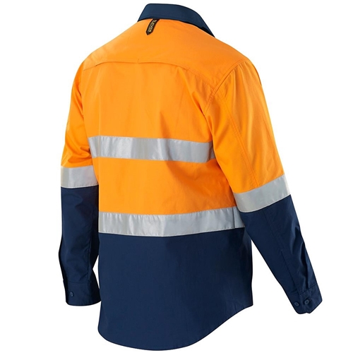 ELEVEN Workwear AEROCOOL Spliced Hi-Vis 3M™ Taped Closed Front L/S Shirt