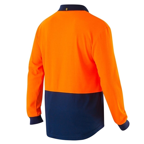 Orange hi vis long sleeve polo shirt