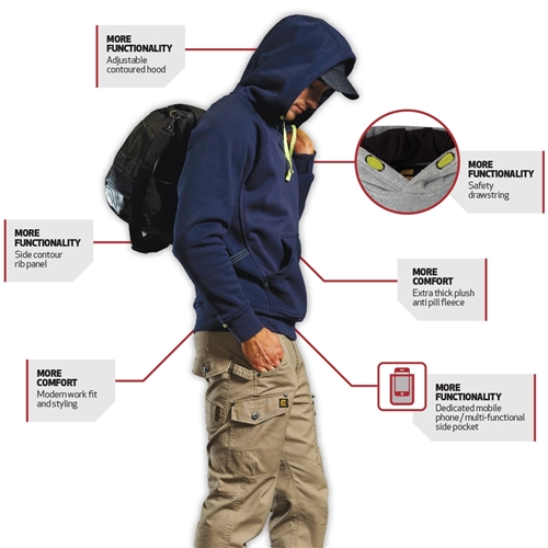 Men's work fleece hoodie